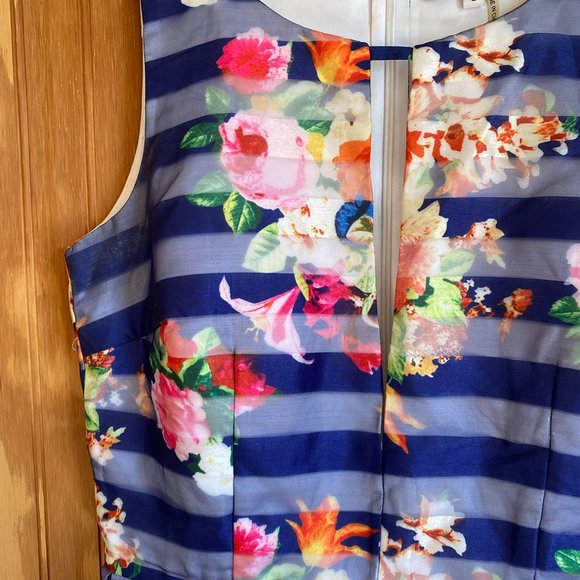 Minuet Floral Keyhole Cocktail/Wedding Guest Spring Summer Dress Size Small - Picture 3 of 6